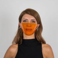 Colored Face Mouth Shield or Guard - Orange - Currved