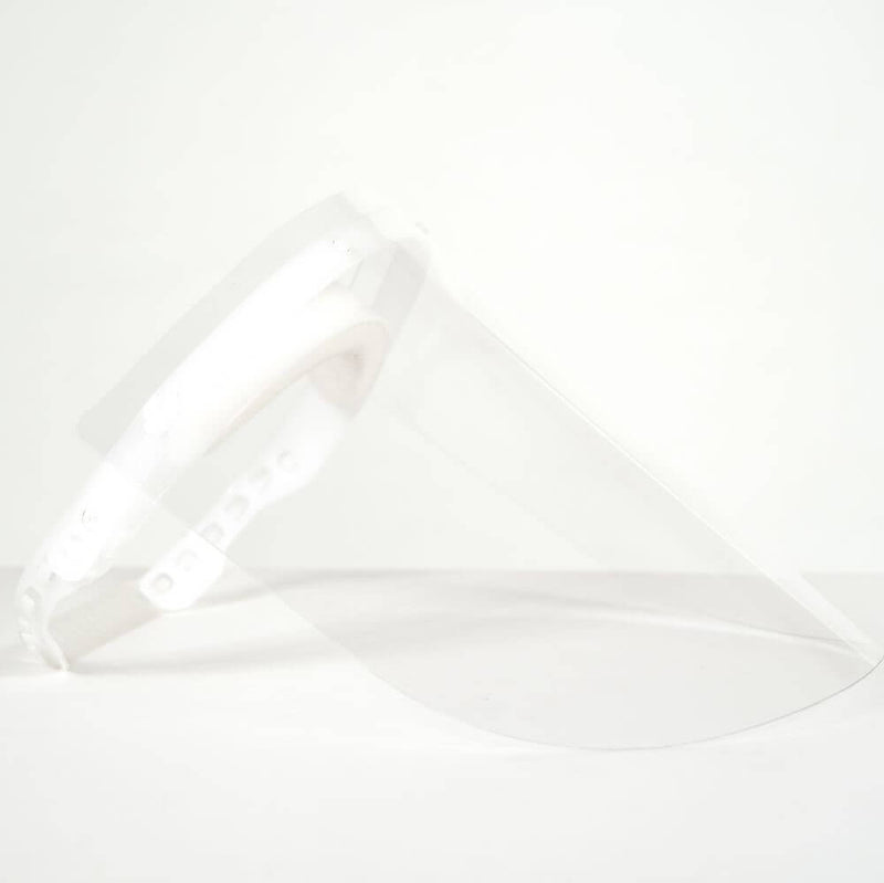 Polycarbonate Mechanism Face Shield - White - Currved